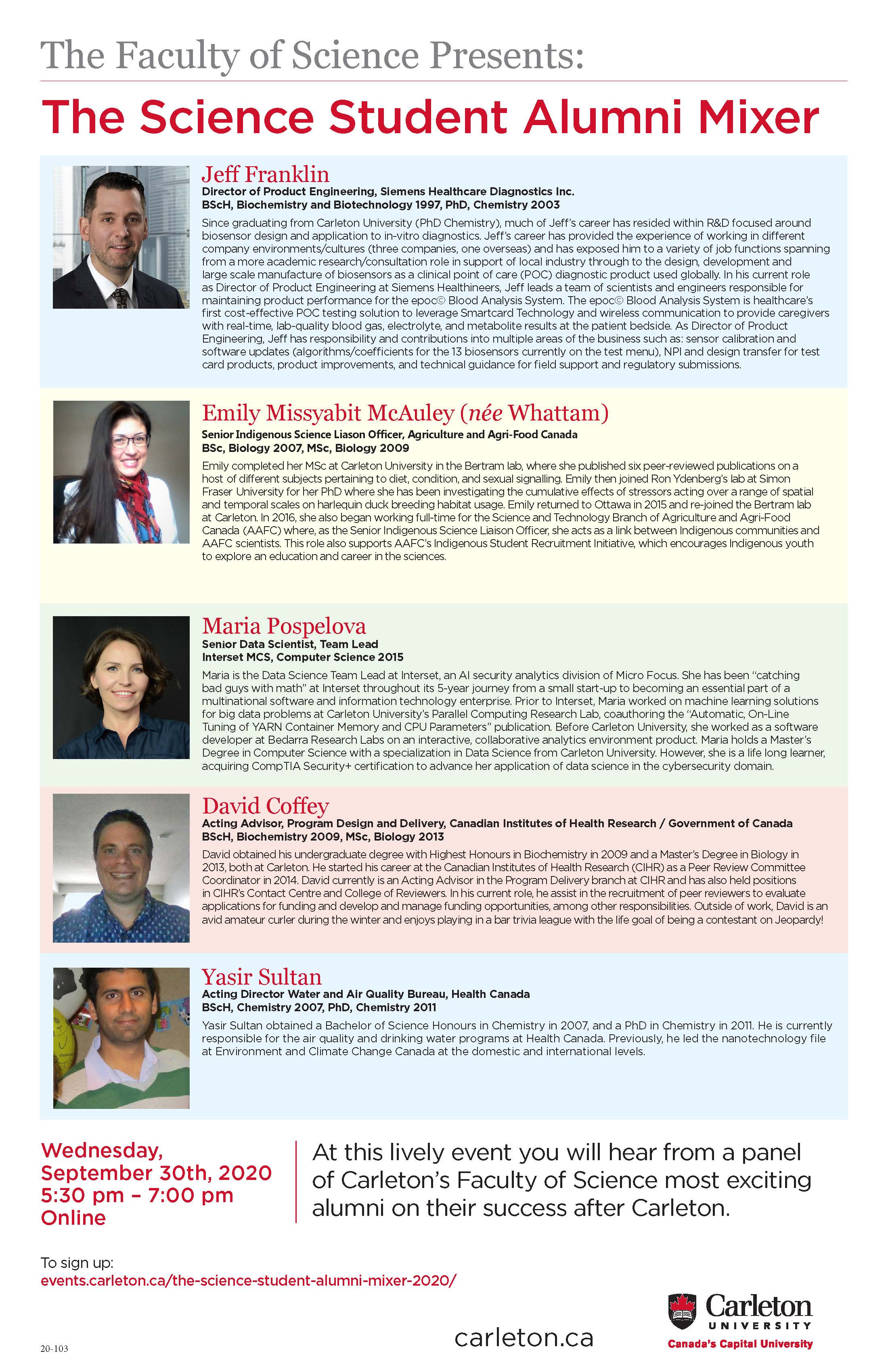 Poster for the Science Student Alumni Mixer Event