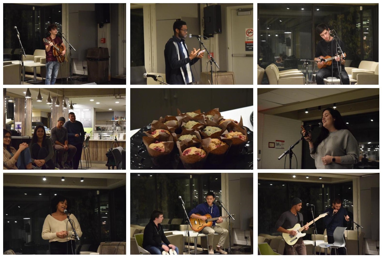 A collage of the various performers throughout the night