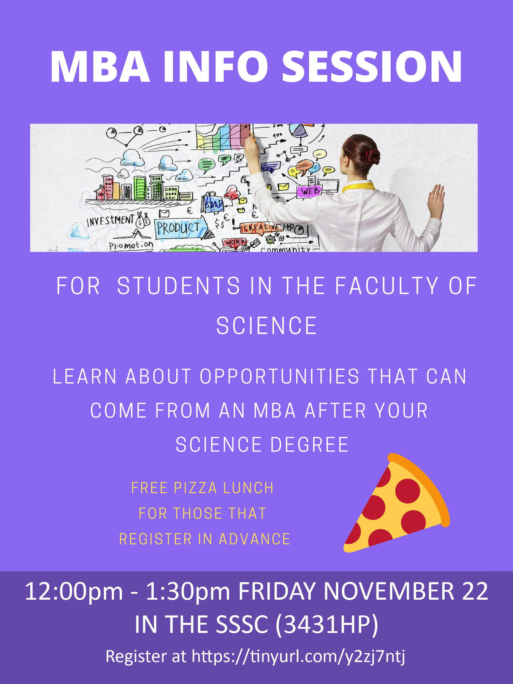 Poster for the MBA Info Session on November 22nd at 12pm